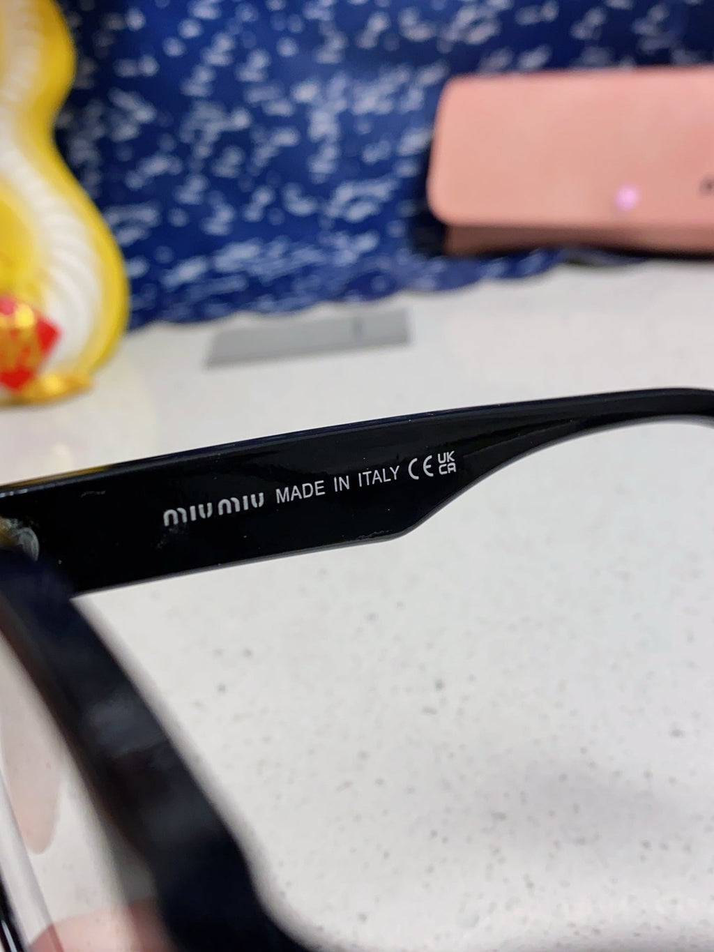 MIU MIU RUNWAY SUNGLASSES 567507 IN BLACK ACETATE SILVER LOGO