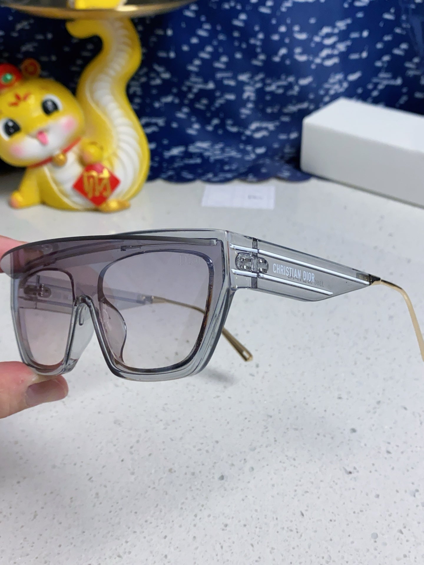 DIOR MONTAIGNE SUNGLASSES CLUB M7U IN GREY CLEAR ACETATE