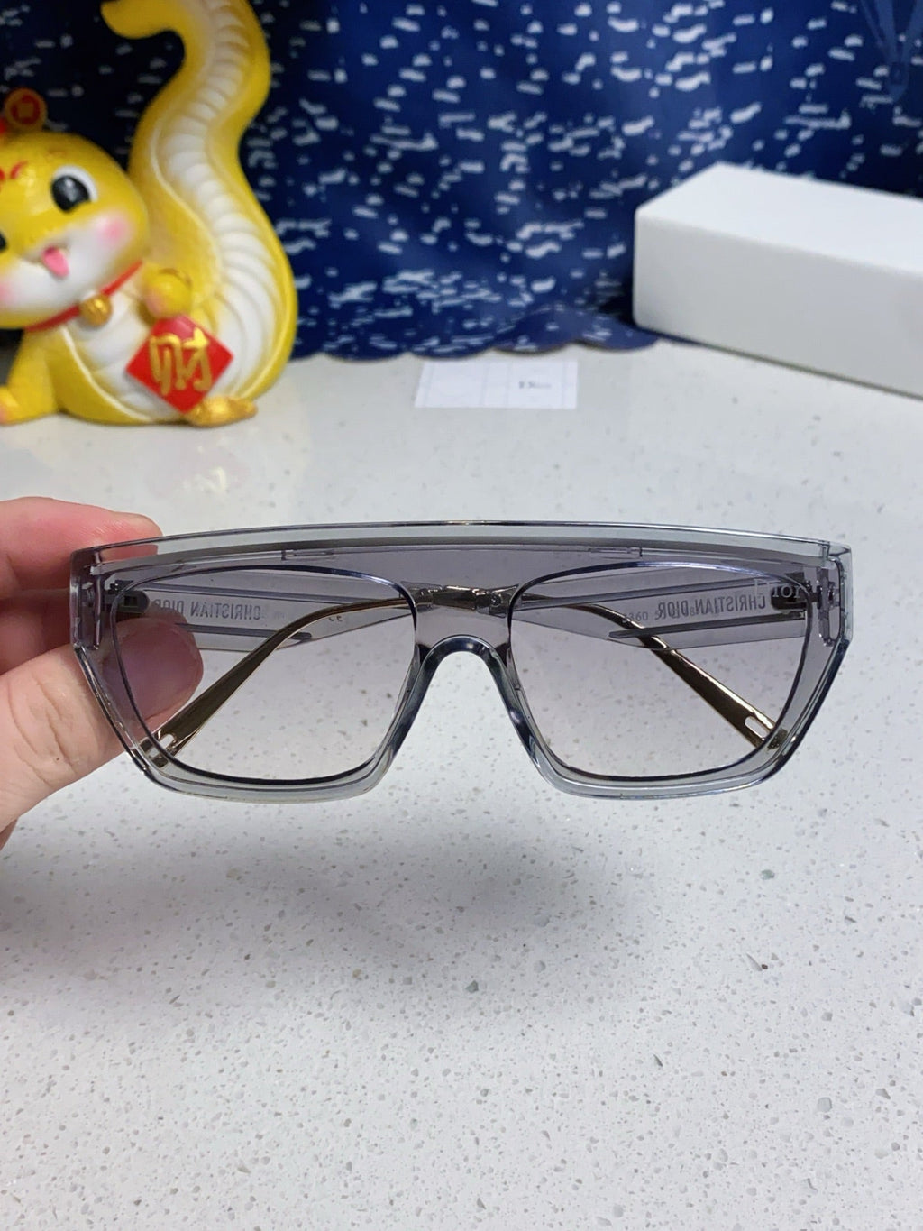 DIOR MONTAIGNE SUNGLASSES CLUB M7U IN GREY CLEAR ACETATE