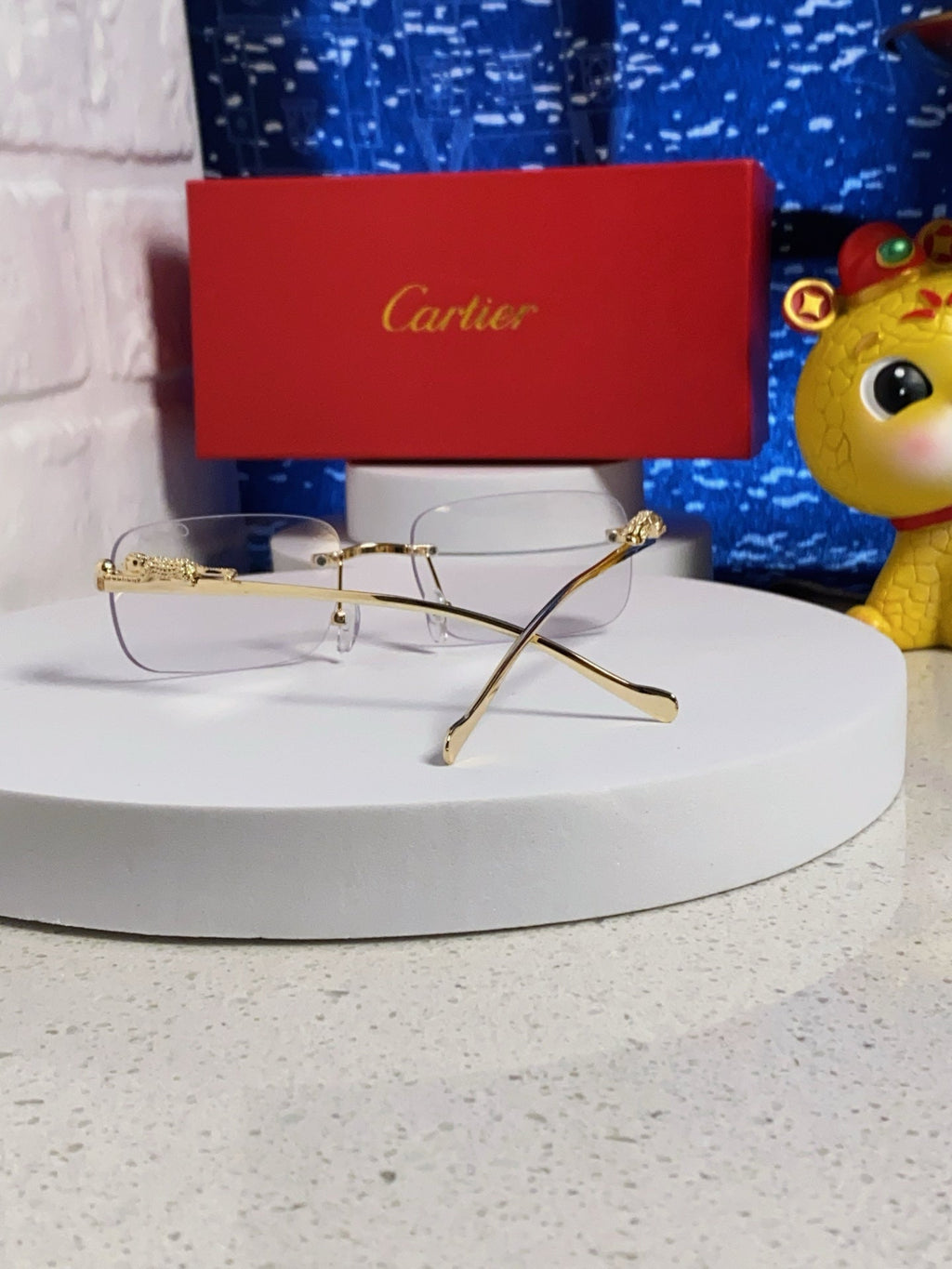 CARTIER PANTHÈRE RECTANGULAR FRAME SUNGLASSES 567503 IN METAL