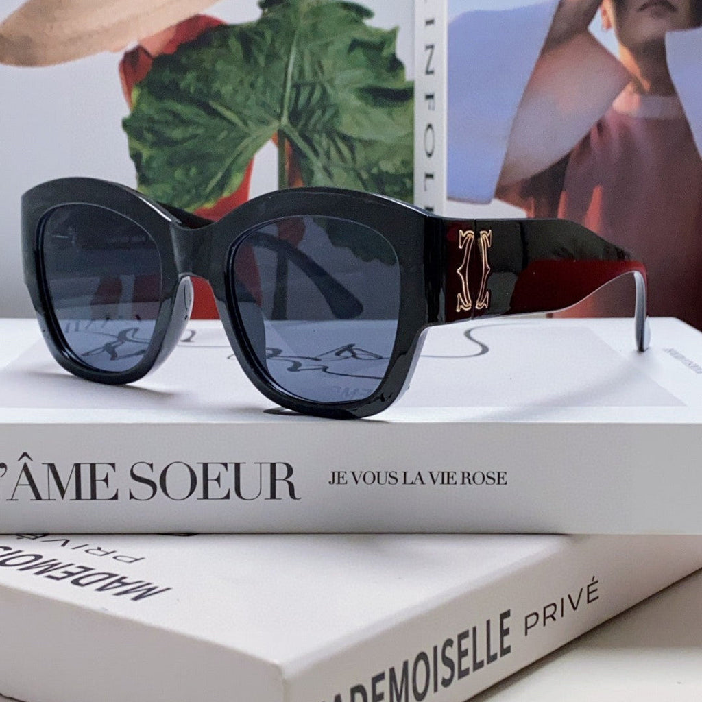 CARTIER CHUNKY SQUARE FRAME SUNGLASSES 533149 IN ACETATE