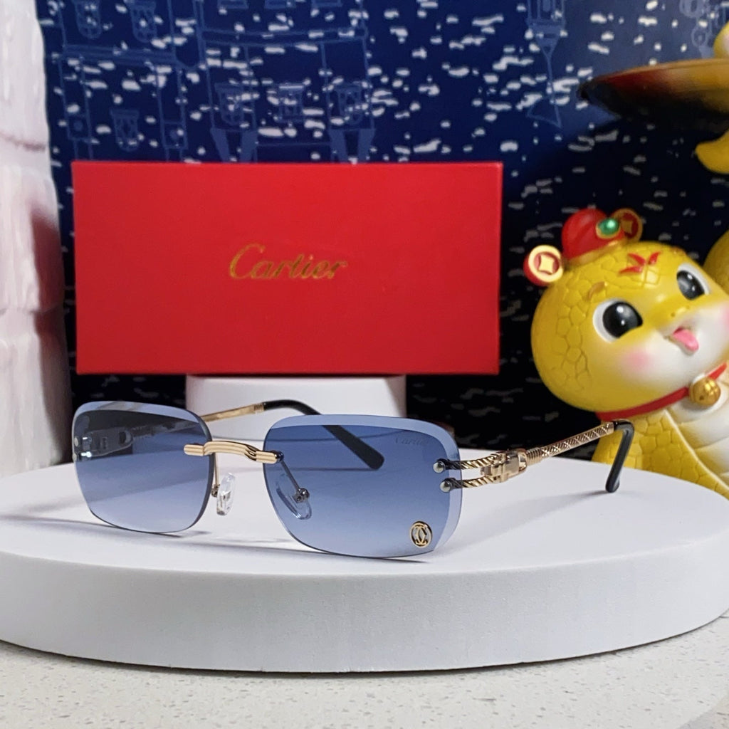 CARTIER SIGNATURE RECTANGULAR FRAME SUNGLASSES 533233 IN METAL