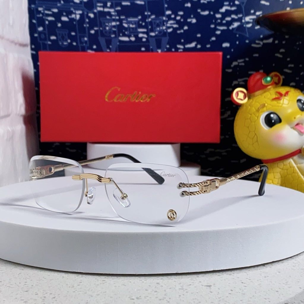 CARTIER SIGNATURE RECTANGULAR FRAME SUNGLASSES 533233 IN METAL