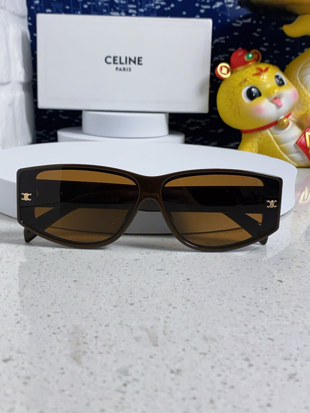 CELINE TRIOMPHE SUNGLASSES 533219 IN CARAMEL ACETATE