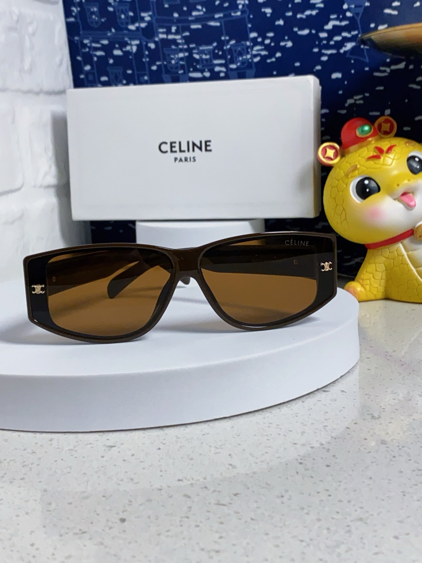 CELINE TRIOMPHE SUNGLASSES 533219 IN CARAMEL ACETATE