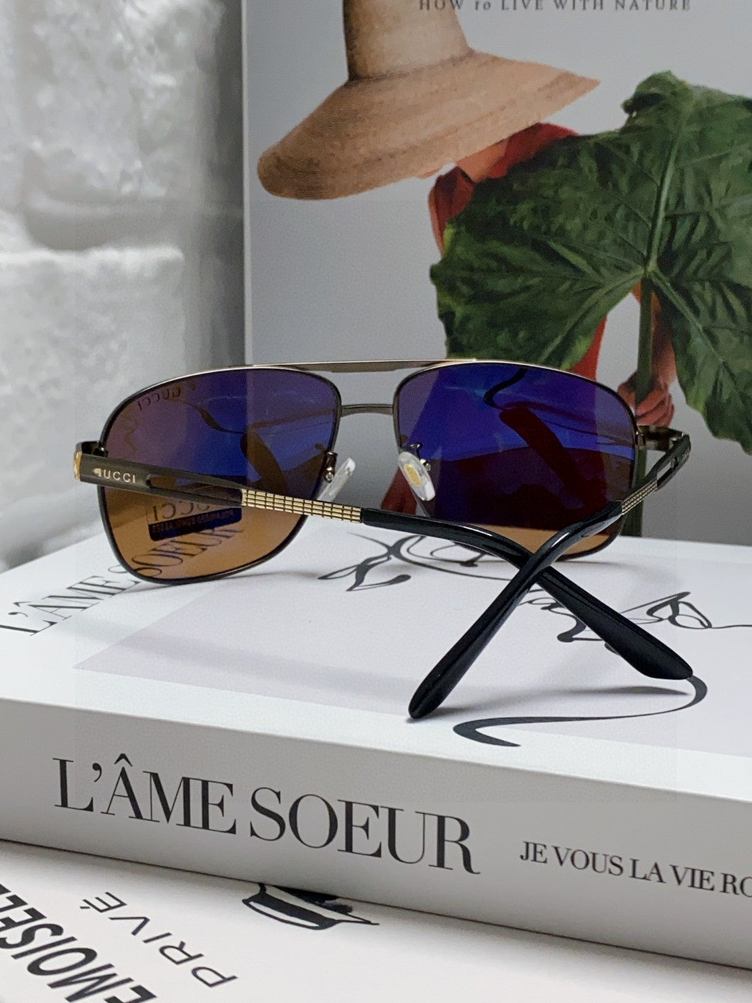 GUCCI NAVIGATOR FRAME SUNGLASSES 570256 IN METAL