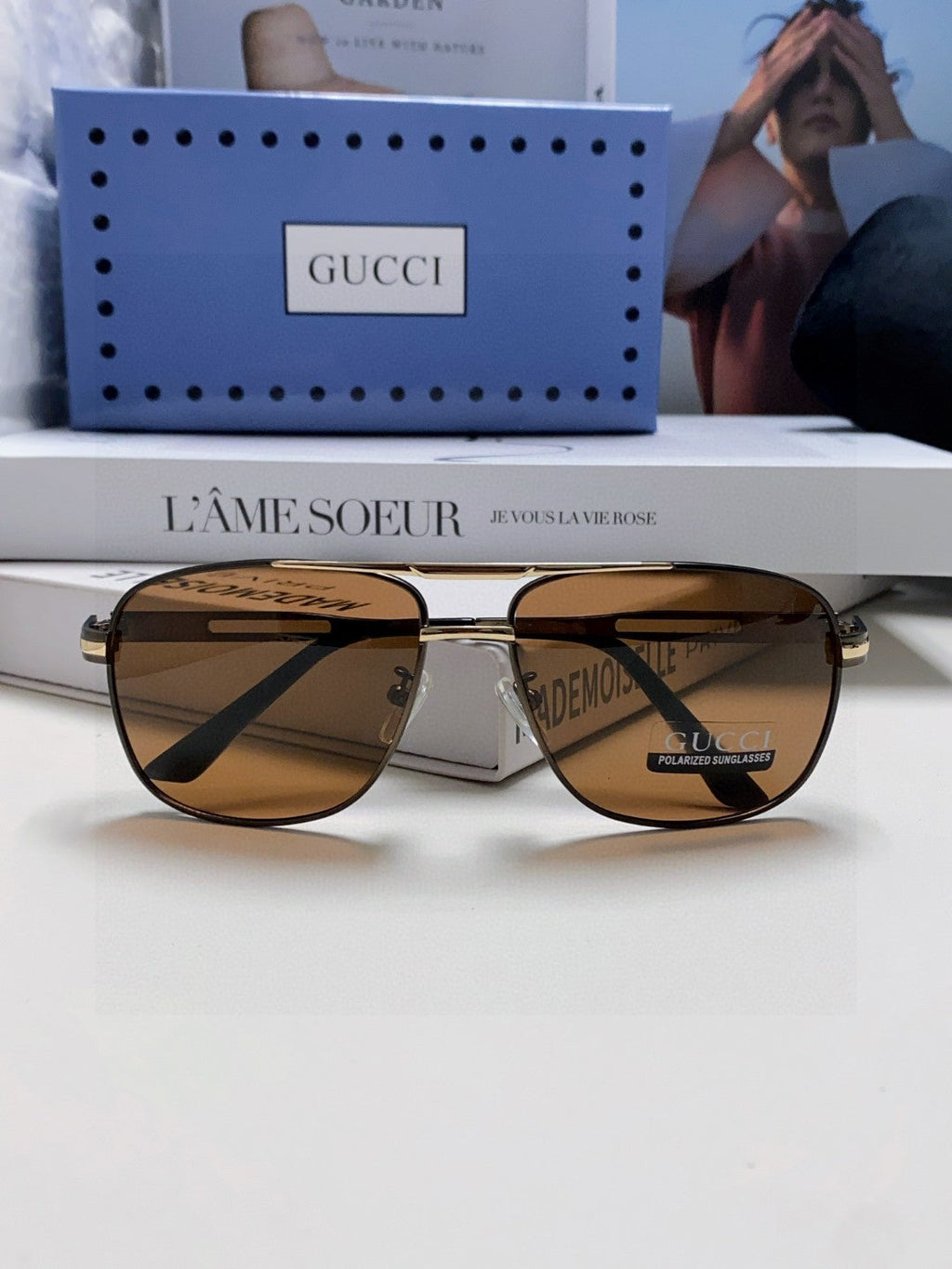 GUCCI NAVIGATOR FRAME SUNGLASSES 570256 IN METAL
