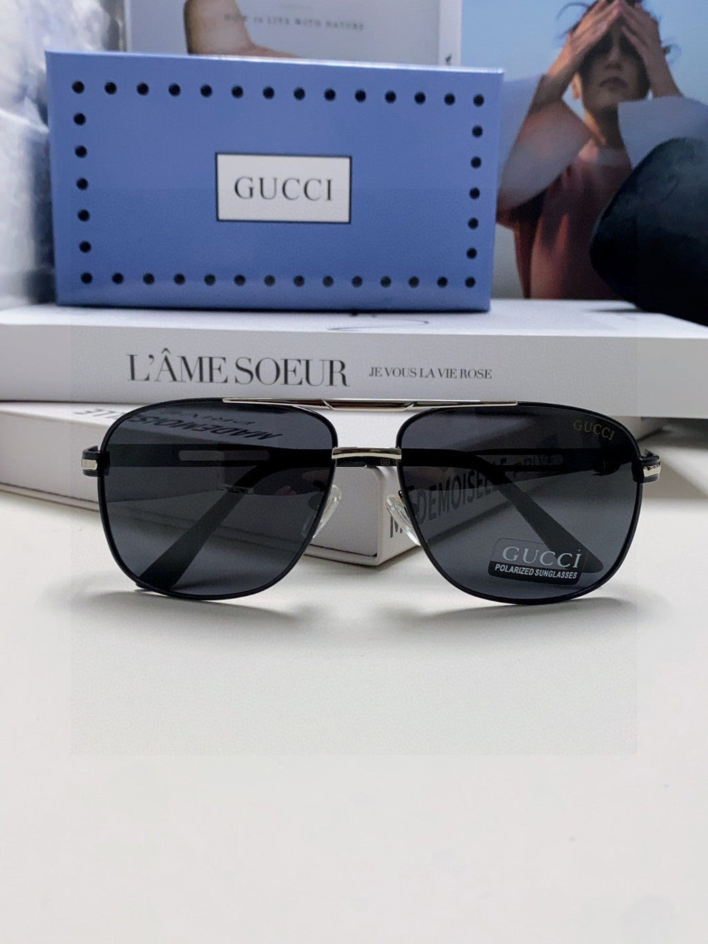 GUCCI NAVIGATOR FRAME SUNGLASSES 570256 IN METAL