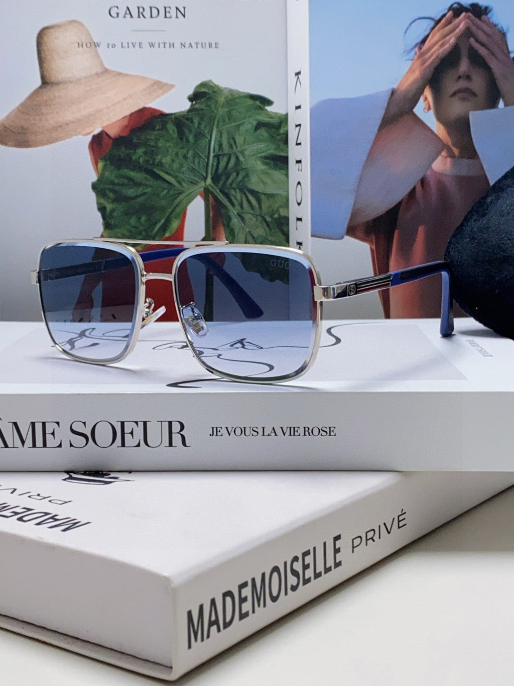 GUCCI SQUARE FRAME SUNGLASSES 570213 IN METAL