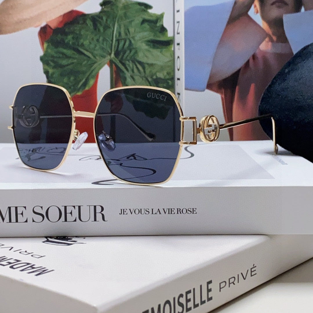 GUCCI SQUARE FRAME SUNGLASSES 570217 IN METAL