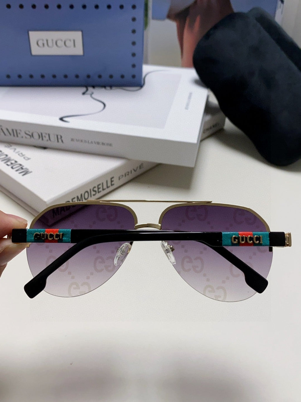 GUCCI AVIATOR FRAME SUNGLASSES 570223 IN METAL