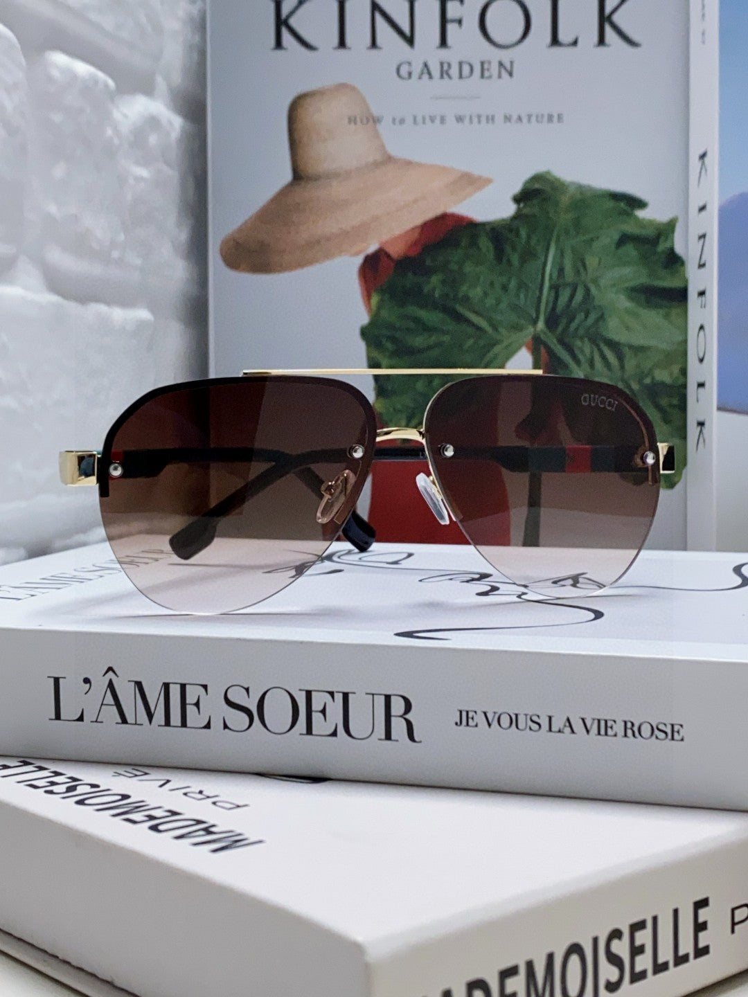 GUCCI AVIATOR FRAME SUNGLASSES 570223 IN METAL
