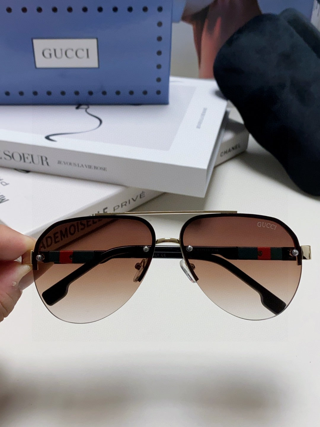 GUCCI AVIATOR FRAME SUNGLASSES 570223 IN METAL