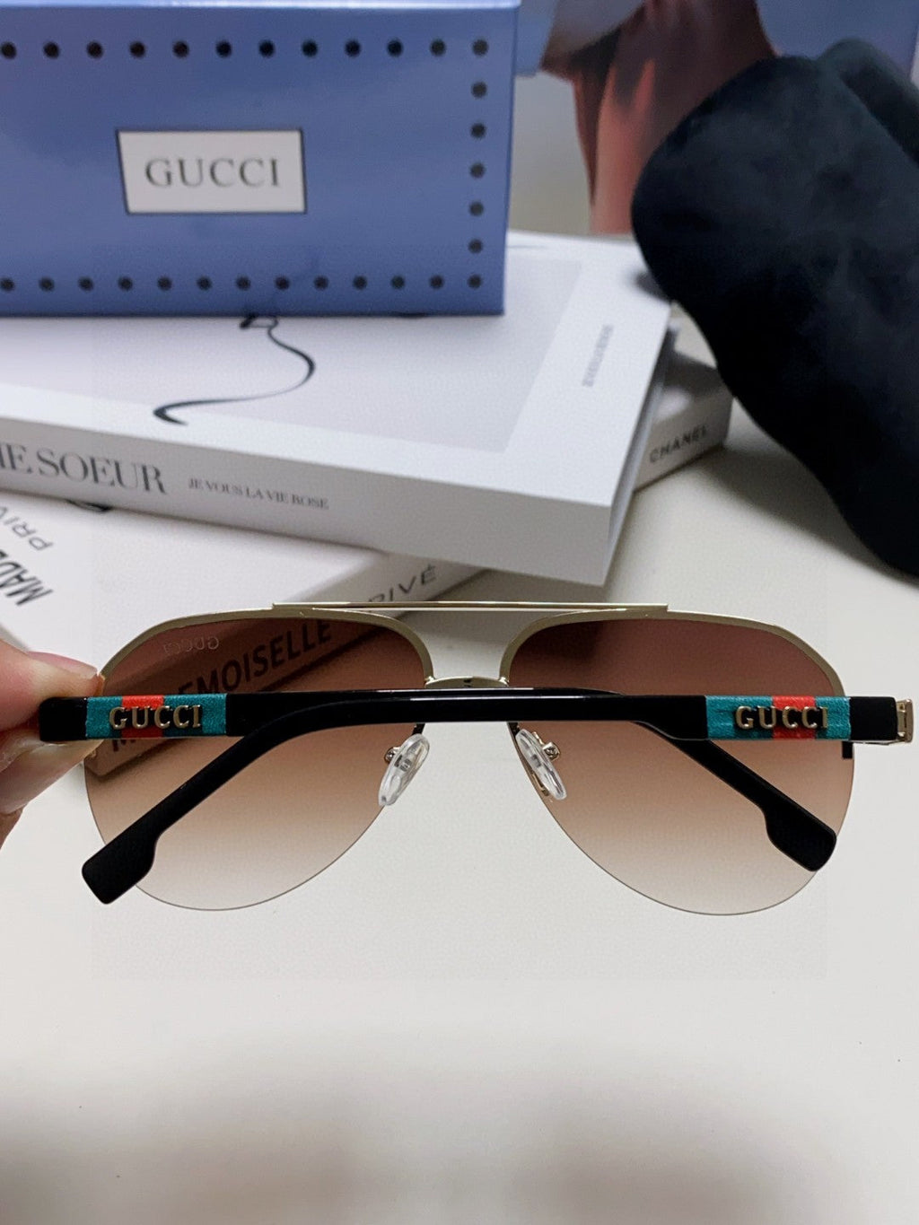 GUCCI AVIATOR FRAME SUNGLASSES 570223 IN METAL