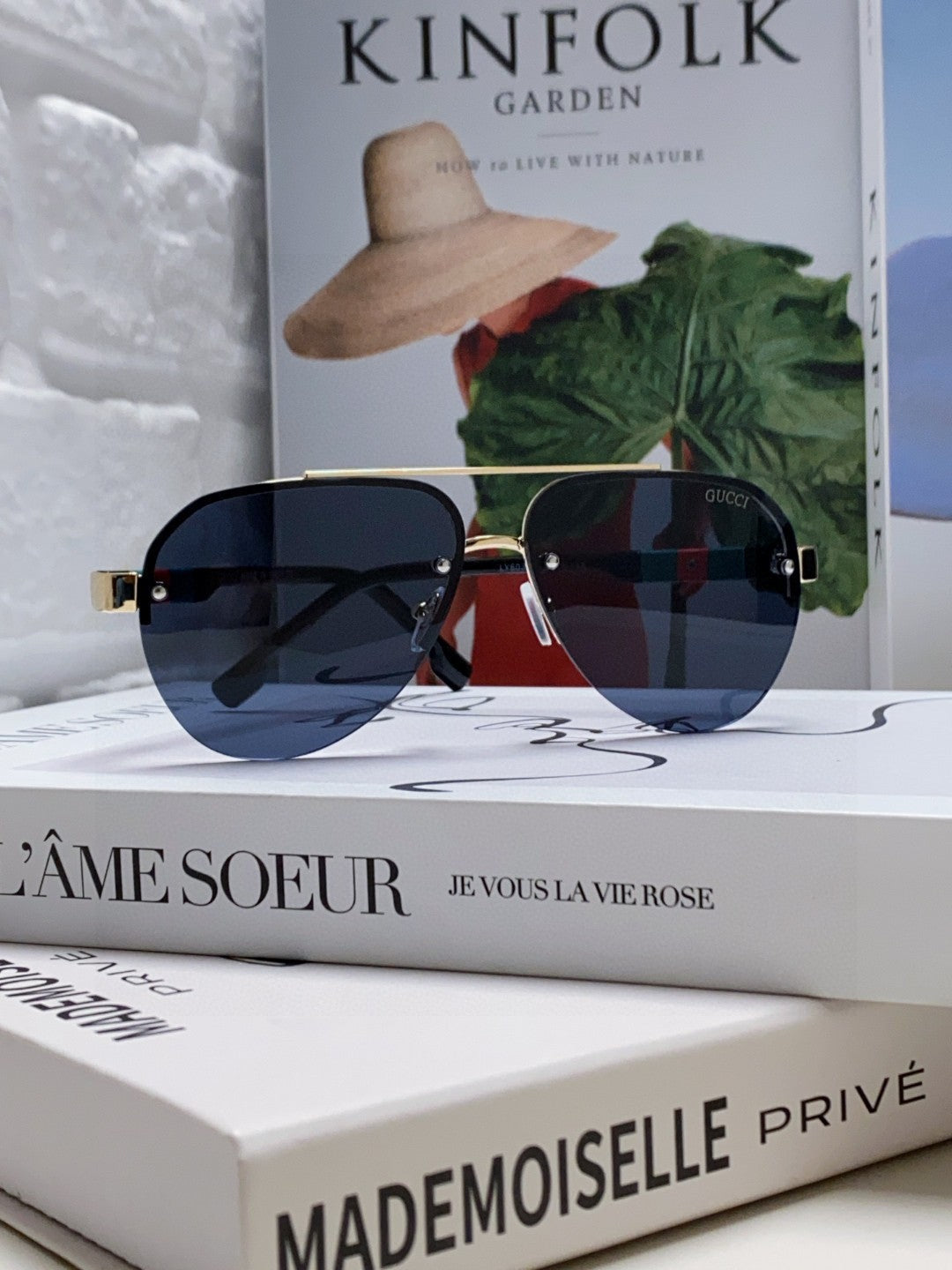 GUCCI AVIATOR FRAME SUNGLASSES 570223 IN METAL