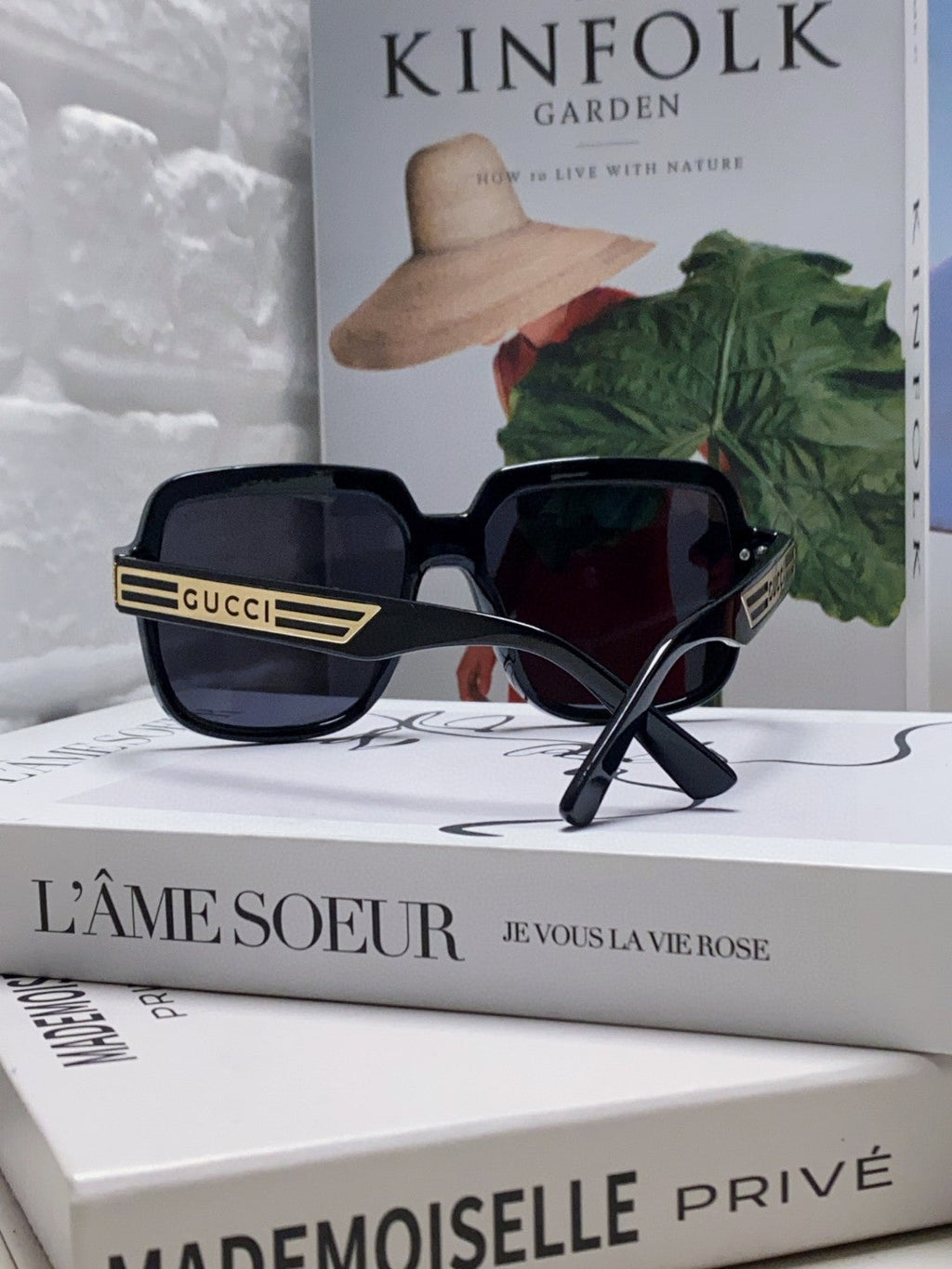 GUCCI SQUARE FRAME SUNGLASSES 570231 IN ACETATE AND METAL