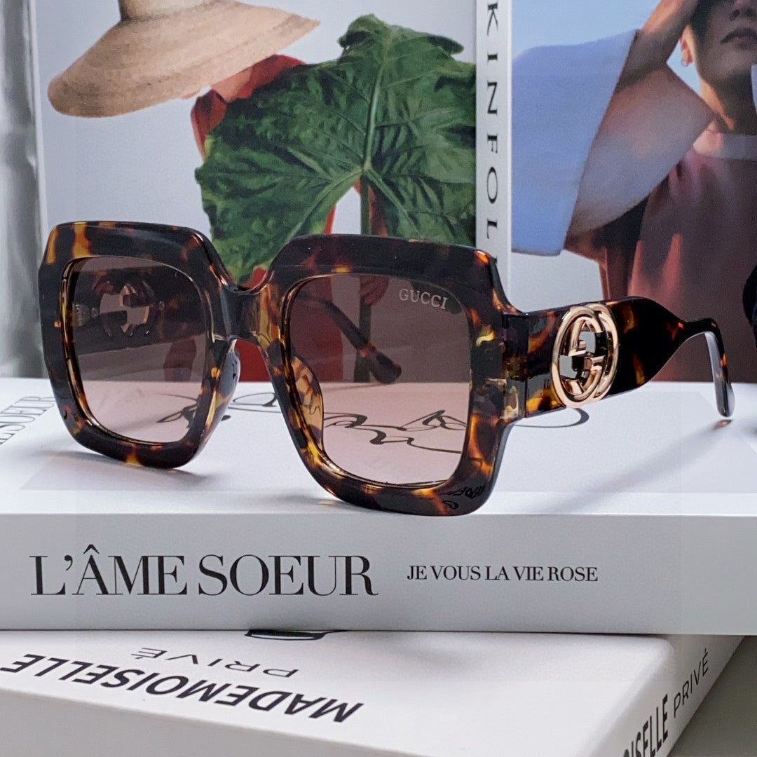 GUCCI SQUARE FRAME SUNGLASSES GG0178S IN ACETATE EMBOSSED LOGO