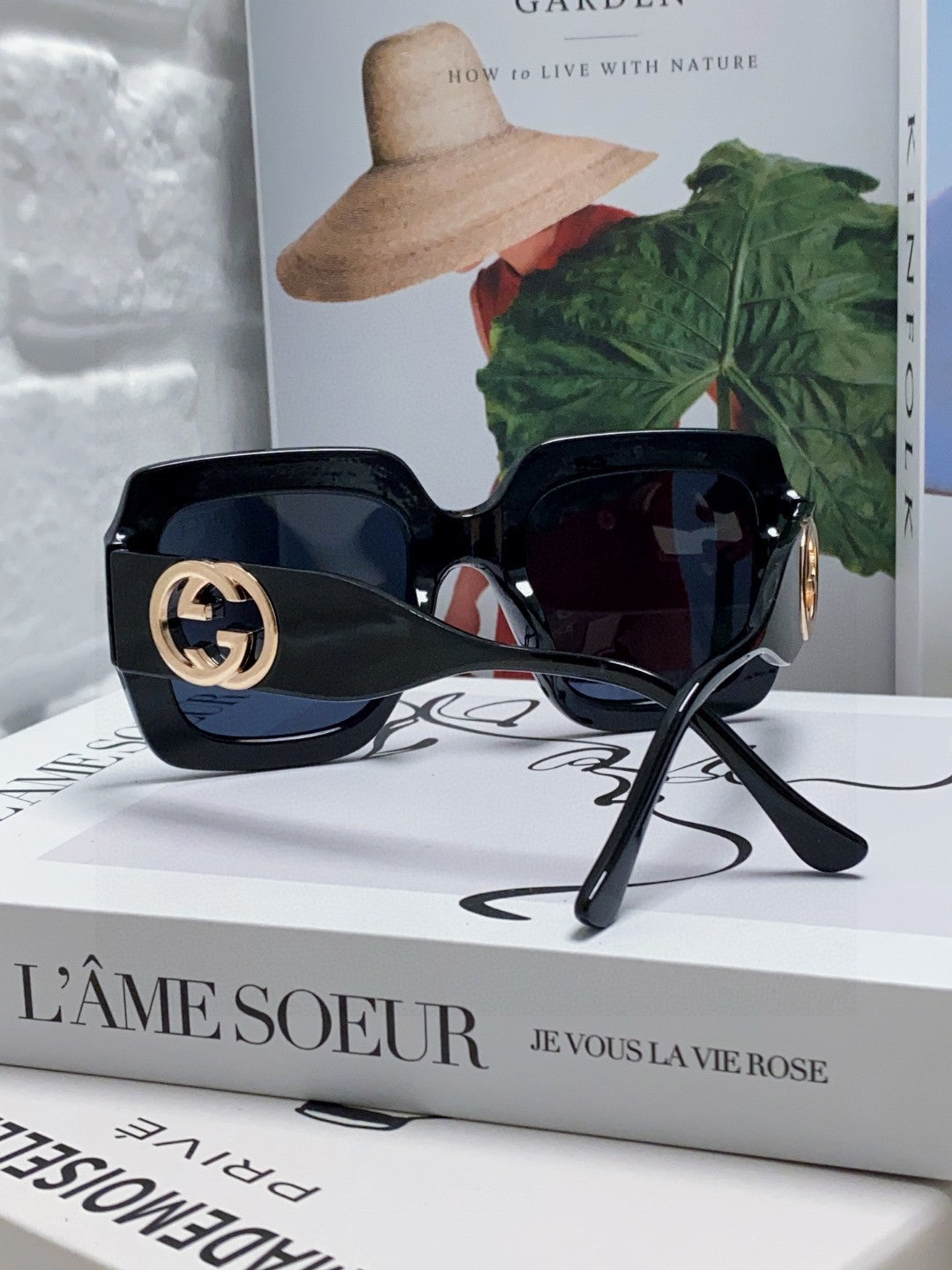 GUCCI SQUARE FRAME SUNGLASSES GG0178S IN ACETATE EMBOSSED LOGO