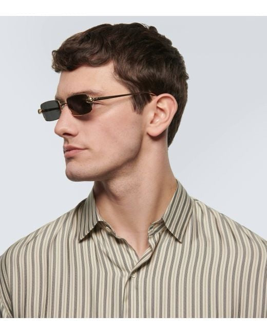 CARTIER SANTOS RECTANGULAR FRAME SUNGLASSES CT0473S IN METAL