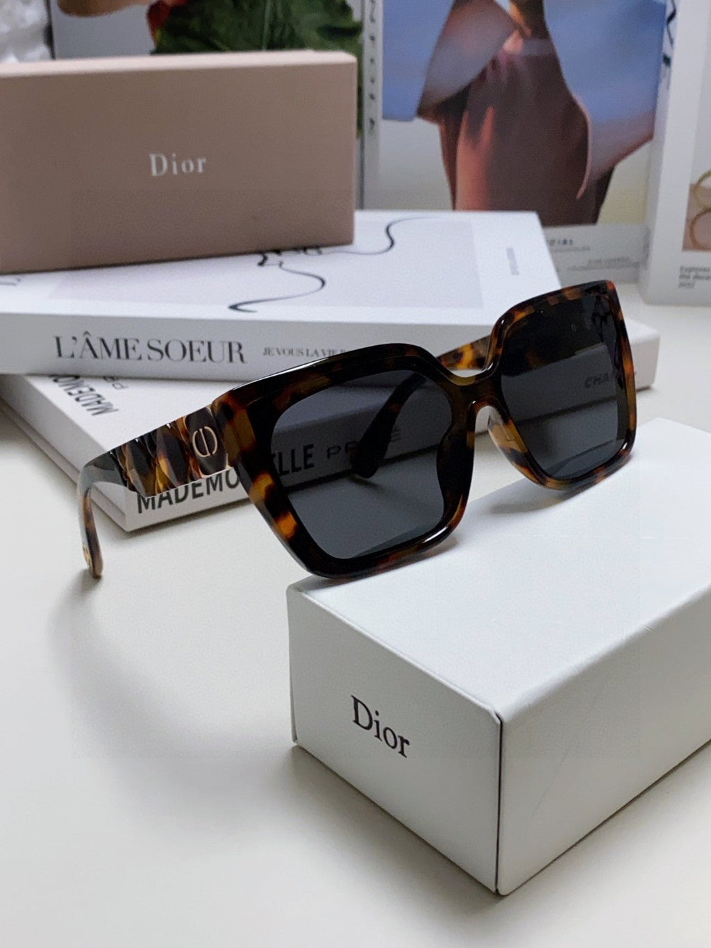 DIOR LADY 95.22 S2F SUNGLASSES 571585 IN HAVANA ACETATE GREY LENSES