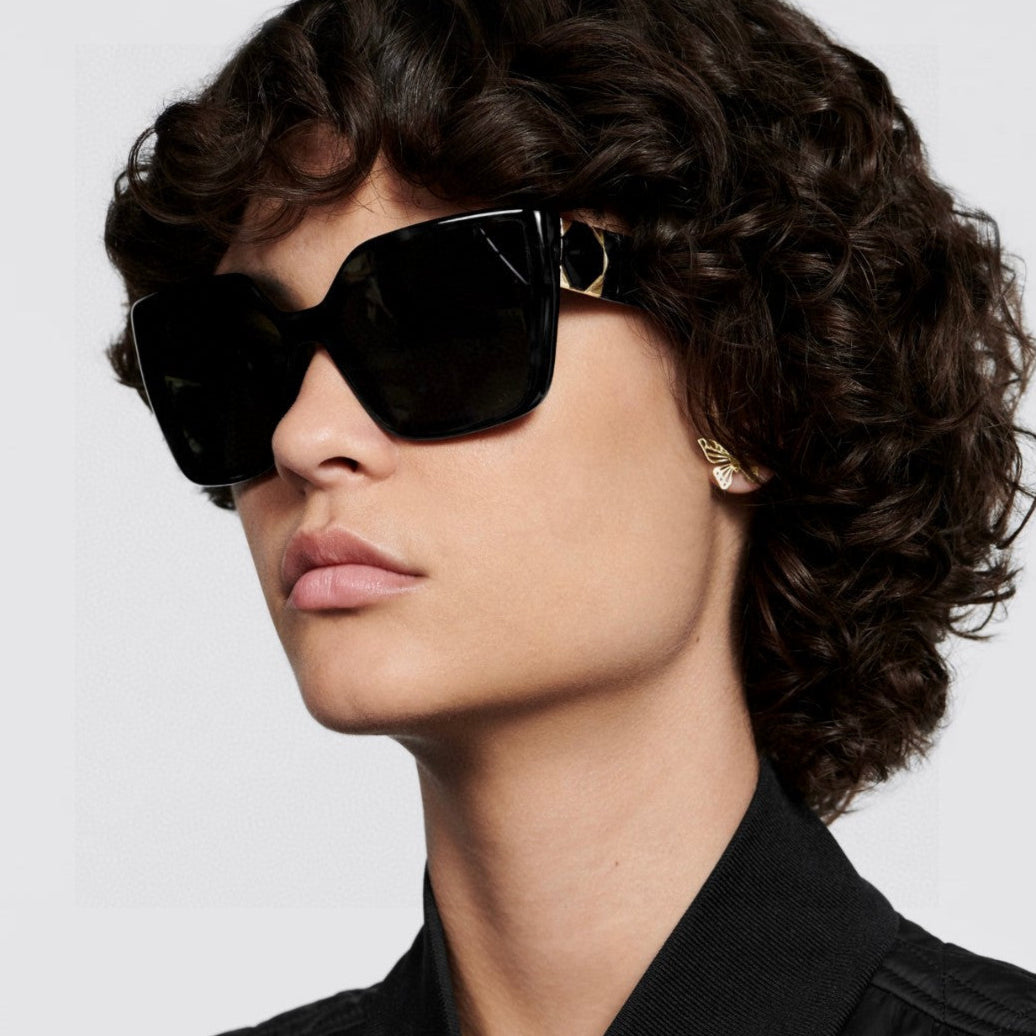 DIOR LADY 95.22 S2F SUNGLASSES 571586 IN BLACK ACETATE GREY SMOKE