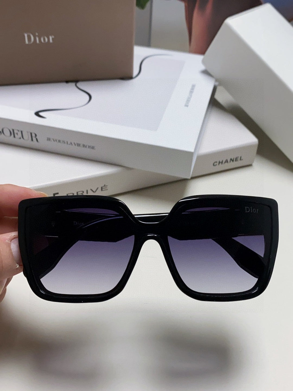 DIOR LADY 95.22 S2F SUNGLASSES 571586 IN BLACK ACETATE GREY SMOKE