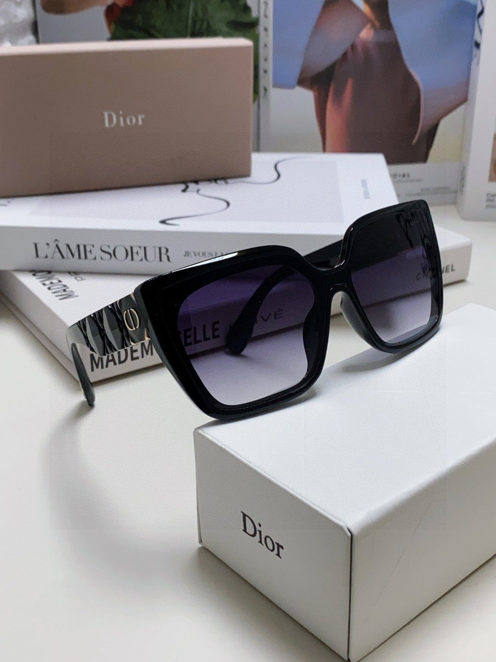 DIOR LADY 95.22 S2F SUNGLASSES 571586 IN BLACK ACETATE GREY SMOKE