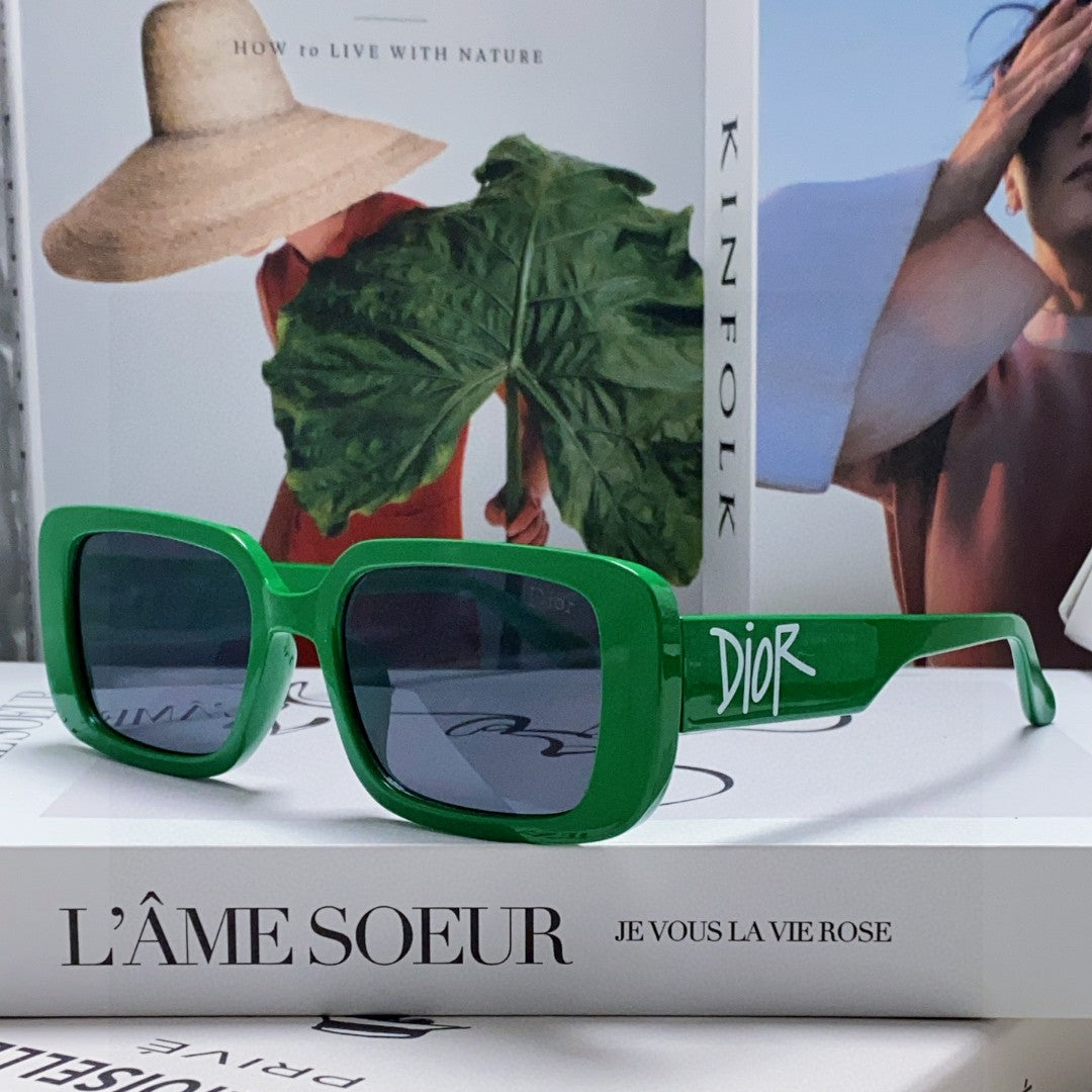 DIOR MONTAIGNE SUNGLASSES 571594 IN GREEN ACETATE TEXT LOGO