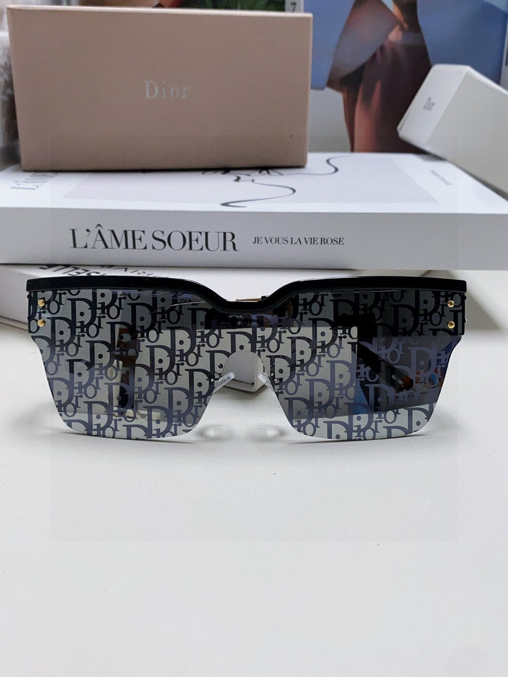 DIOR OBLIQUE SUNGLASSES 571598 IN BLACK ACETATE