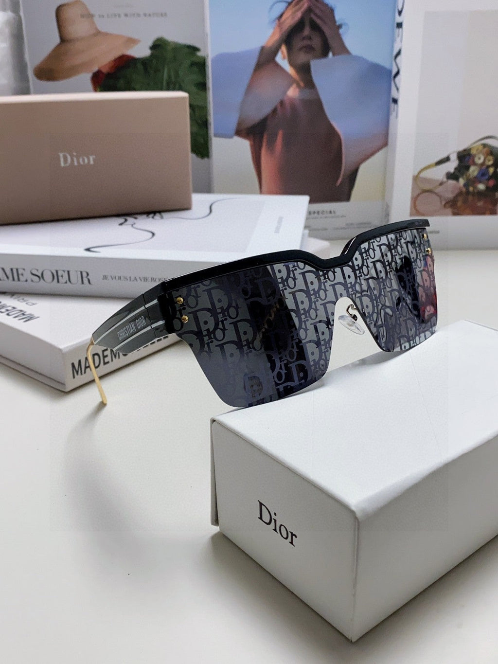 DIOR OBLIQUE SUNGLASSES 571598 IN BLACK ACETATE