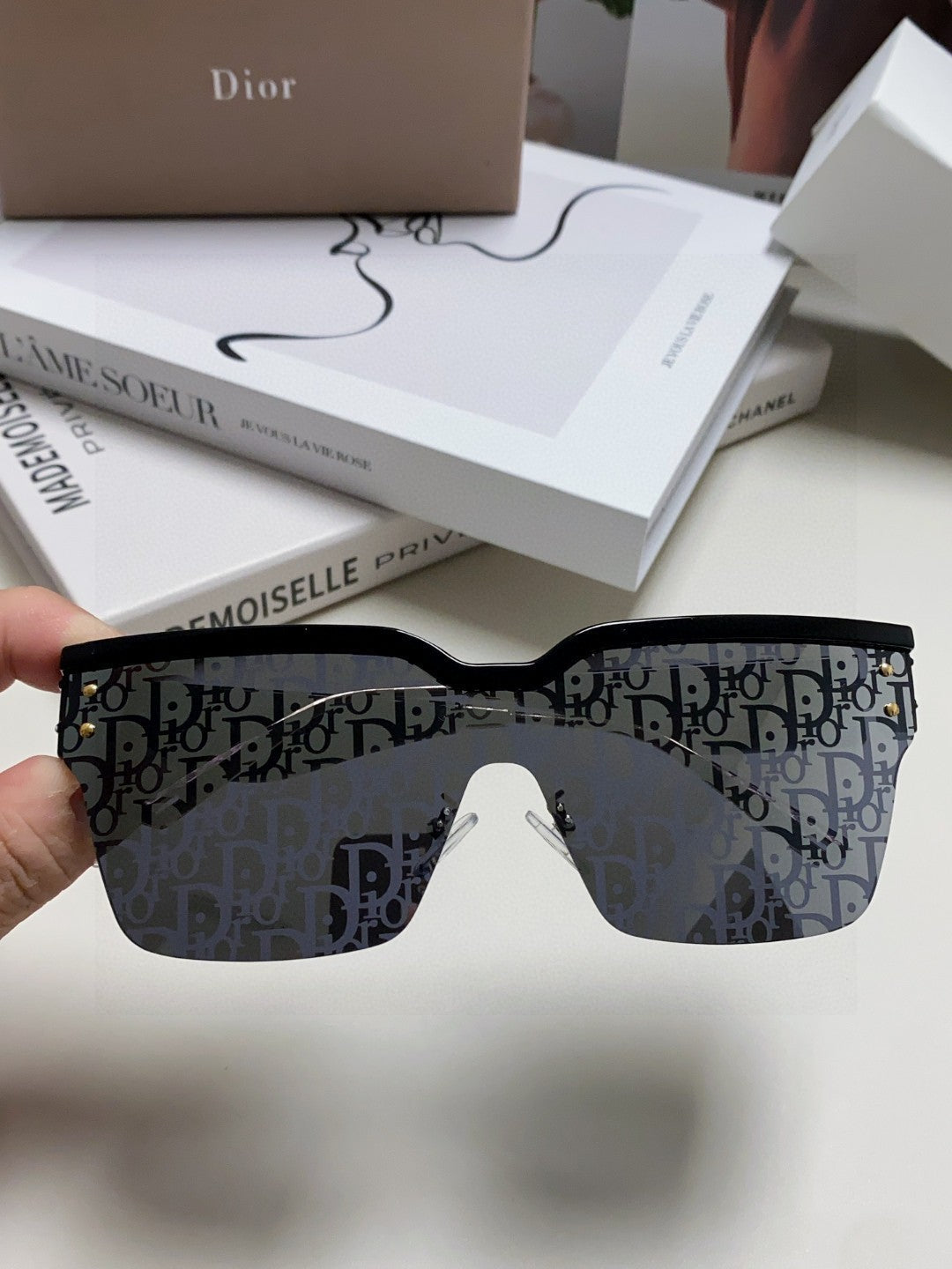DIOR OBLIQUE SUNGLASSES 571598 IN BLACK ACETATE