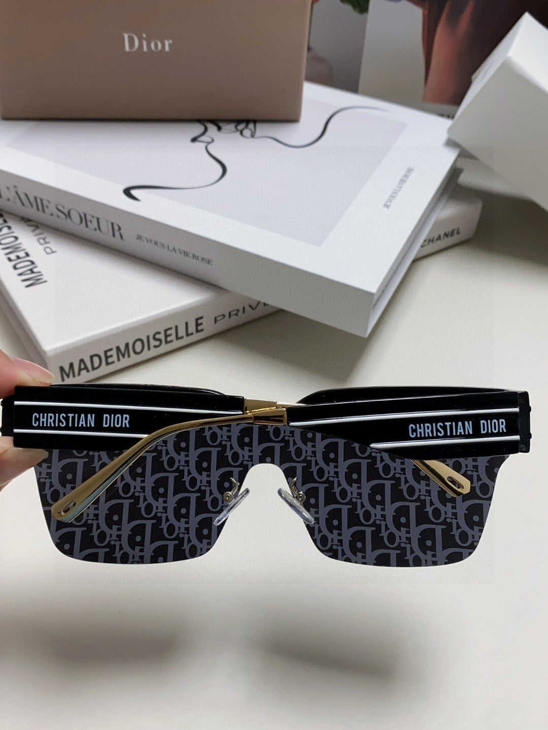 DIOR OBLIQUE SUNGLASSES 571598 IN BLACK ACETATE