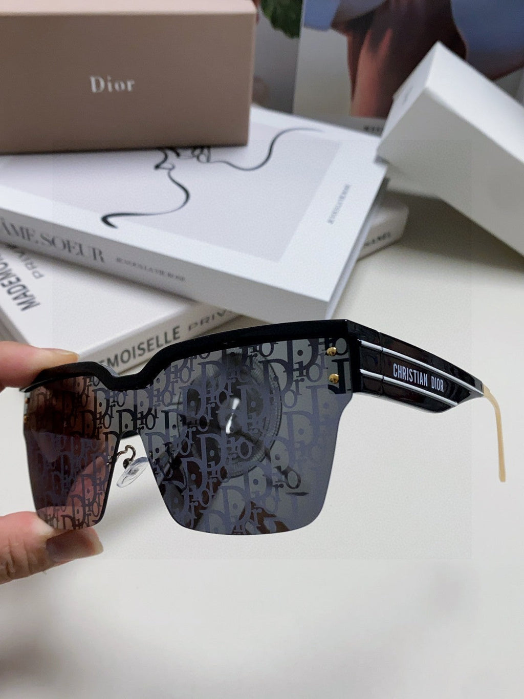 DIOR OBLIQUE SUNGLASSES 571598 IN BLACK ACETATE
