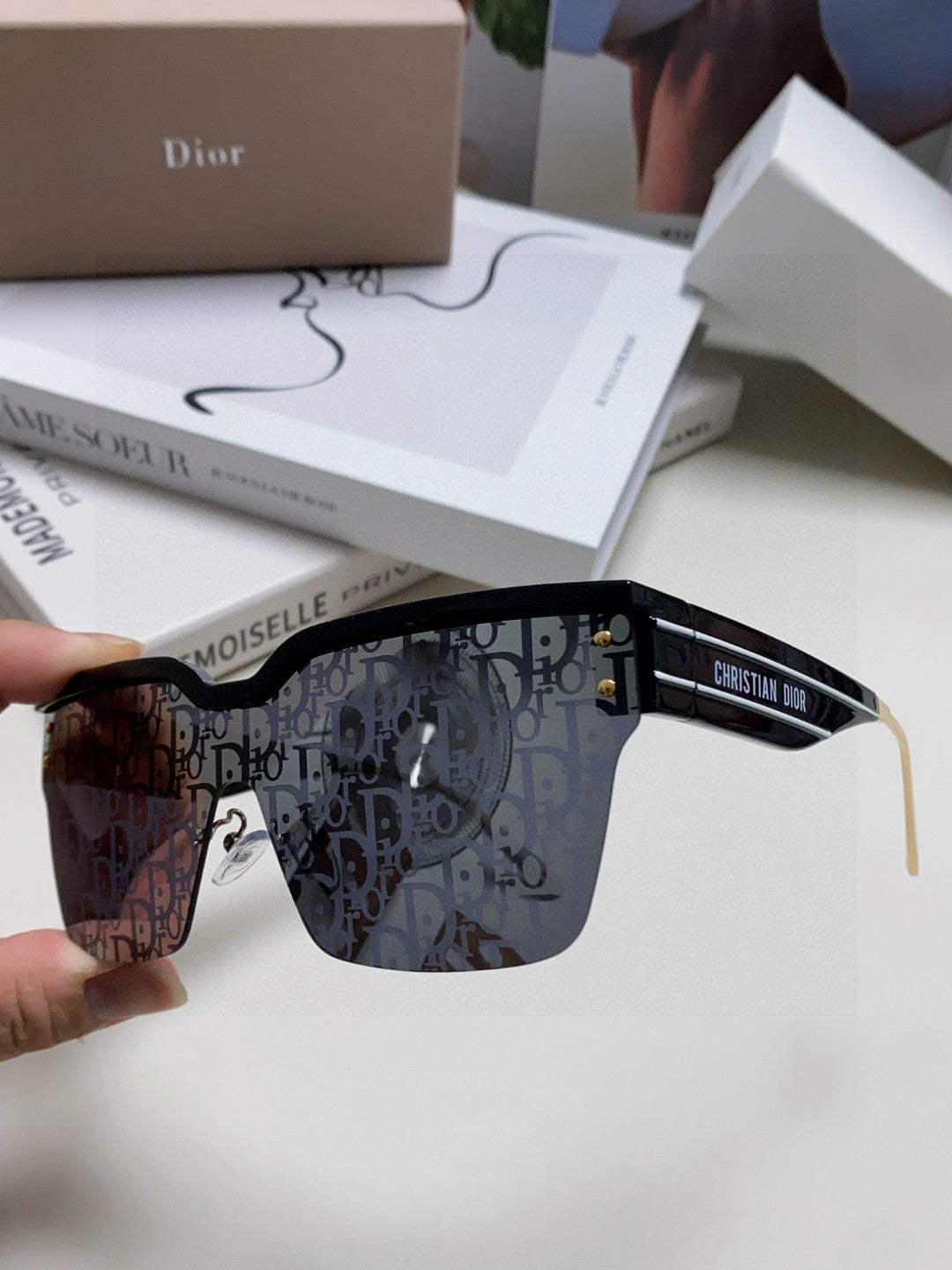 DIOR OBLIQUE SUNGLASSES 571598 IN BLACK ACETATE