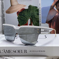 DIOR OBLIQUE SUNGLASSES 571600 IN WHITE METAL BLACK MIRROR LENSES