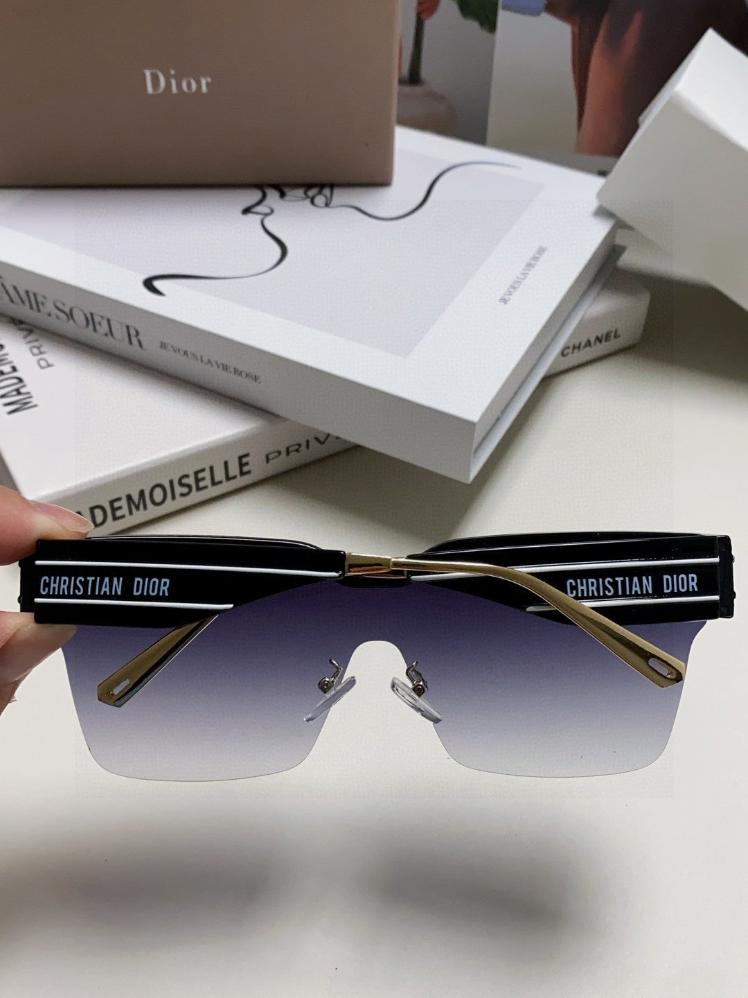 DIOR OBLIQUE SUNGLASSES 571601 IN BLACK METAL