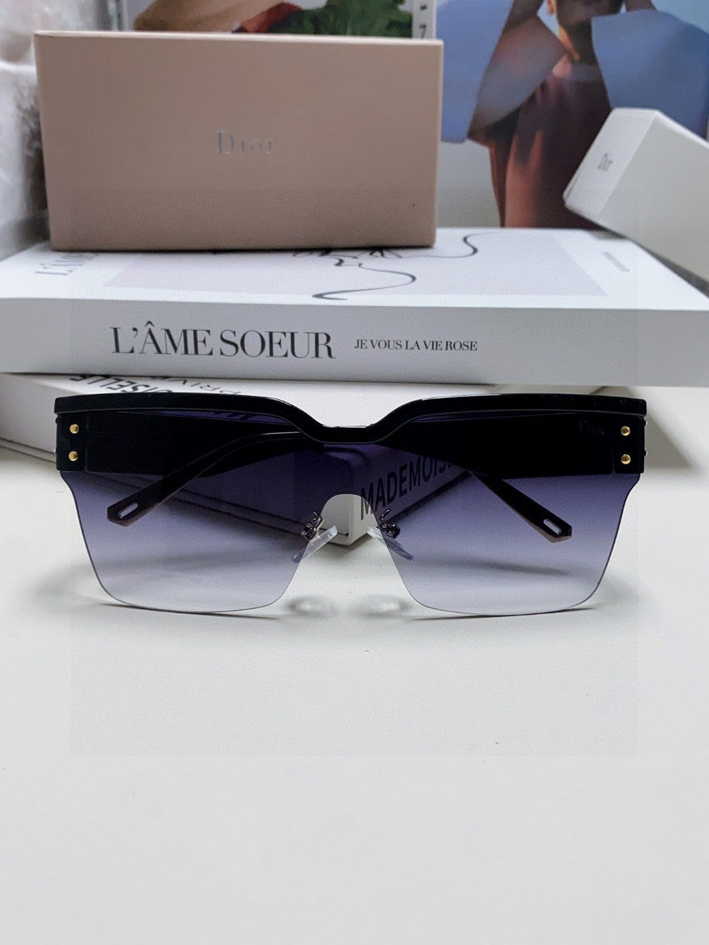 DIOR OBLIQUE SUNGLASSES 571601 IN BLACK METAL