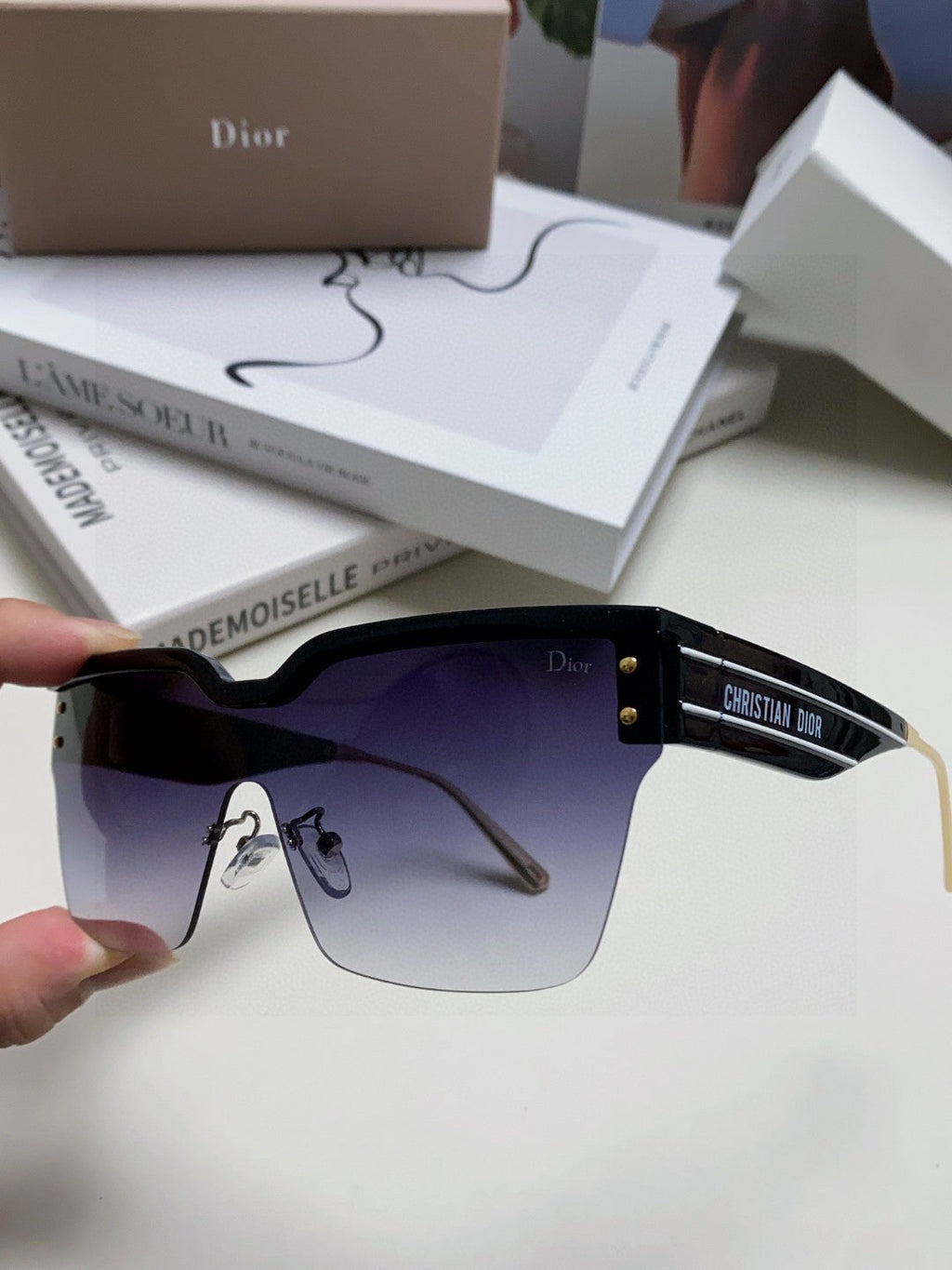 DIOR OBLIQUE SUNGLASSES 571601 IN BLACK METAL