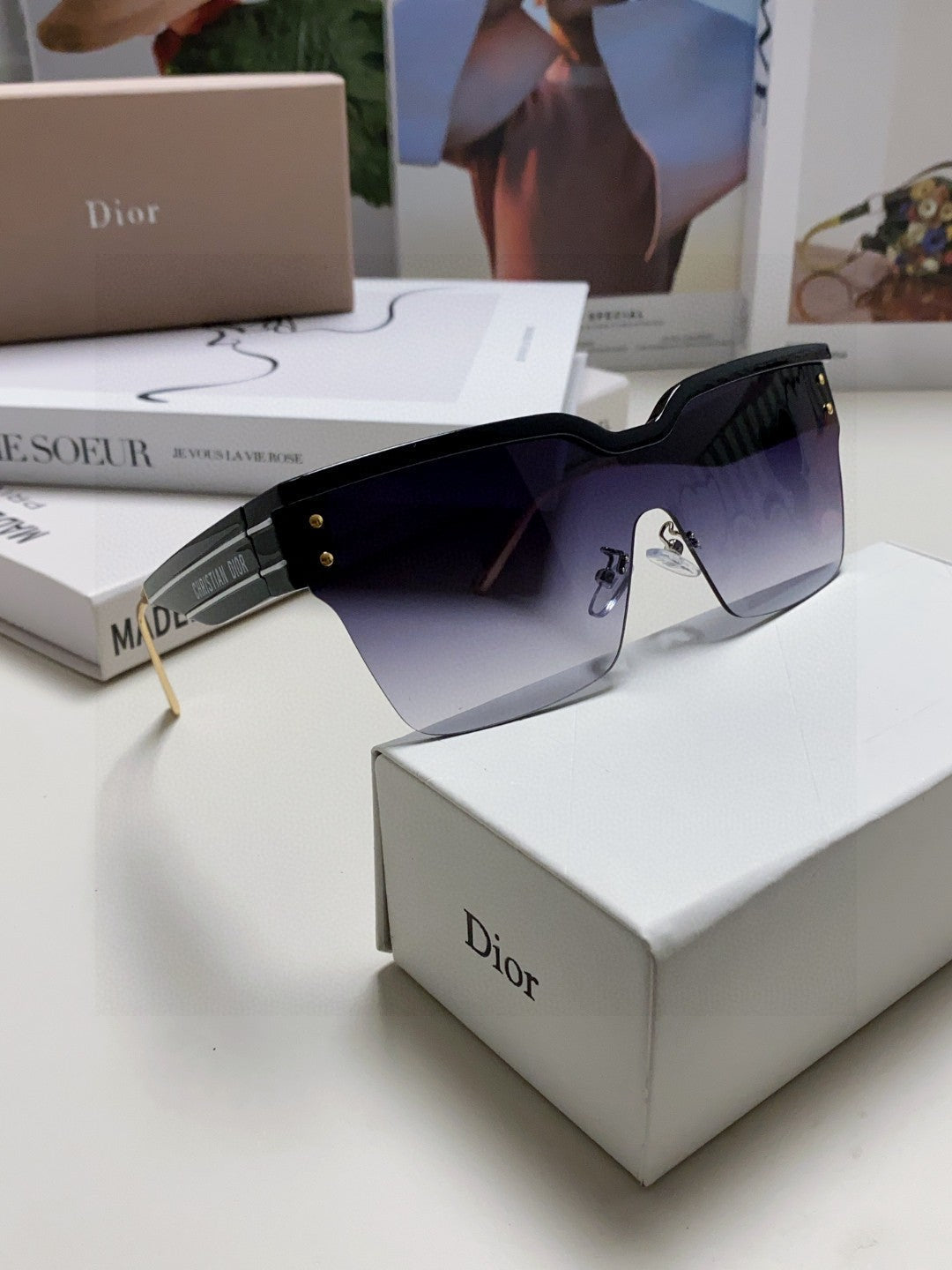 DIOR OBLIQUE SUNGLASSES 571601 IN BLACK METAL