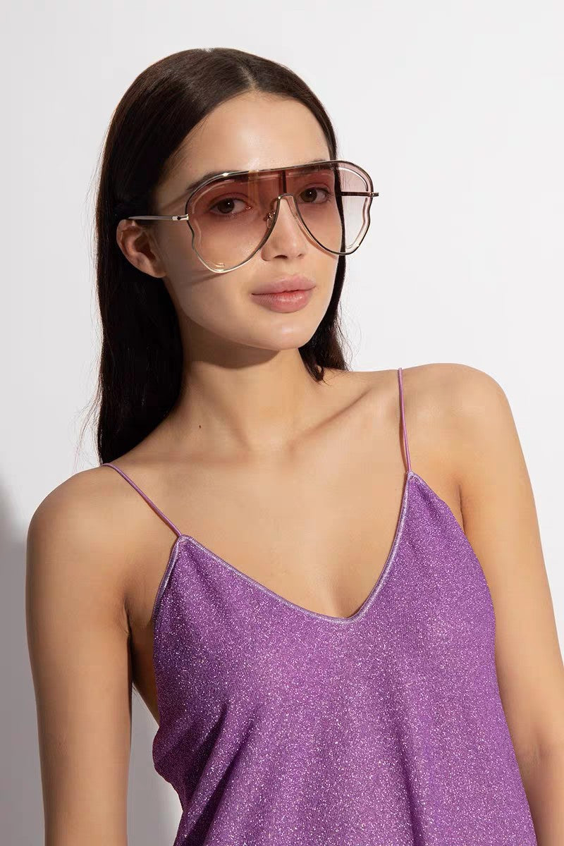MIU MIU RUNWAY SUNGLASSES 571638 IN GOLD METAL BROWN SMOKE LENSES