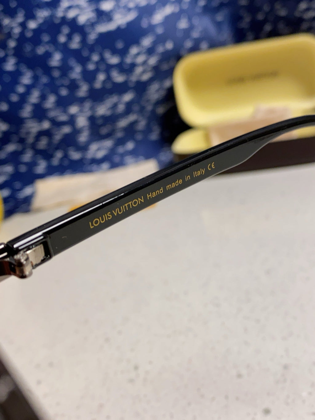 LOUIS VUITTON PILOT SUNGLASSES 571636 IN METAL BLACK LENSES MONOGRAM LOGO