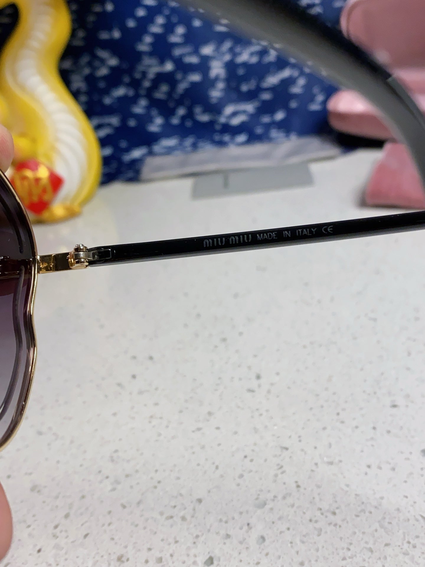 MIU MIU RUNWAY SUNGLASSES 571639 IN GOLD METAL GREY SMOKE LENSES