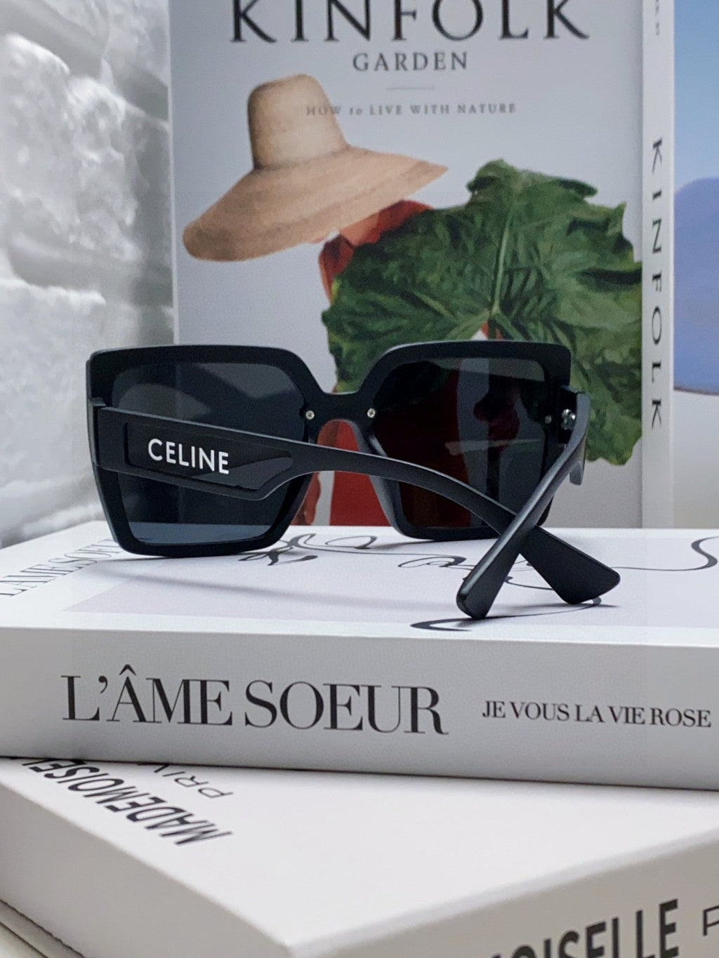 CELINE TRIOMPHE SUNGLASSES 573256 IN BLACK ACETATE