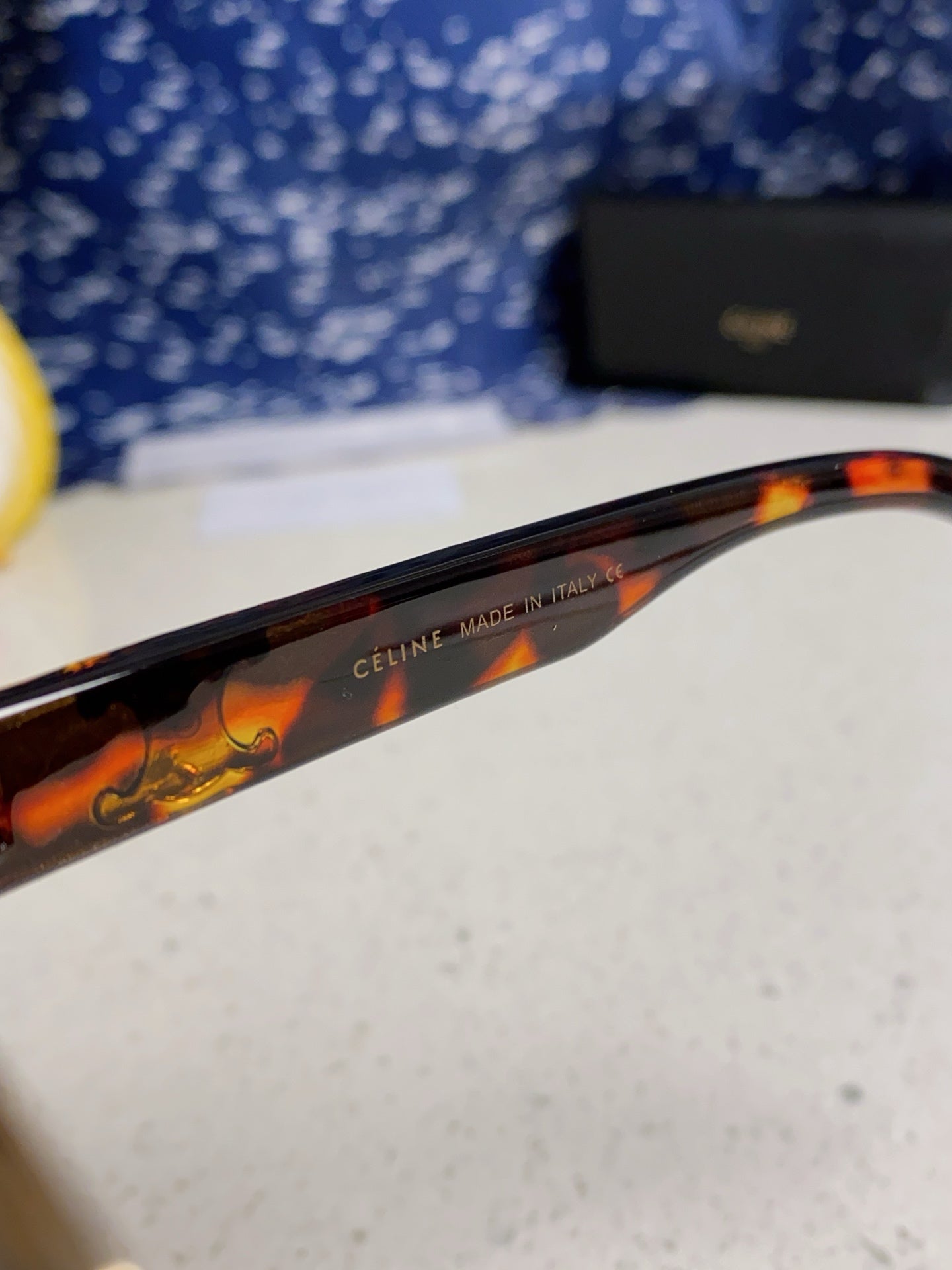 CELINE TRIOMPHE SUNGLASSES 538531 IN HAVANA ACETATE BLACK LENSES