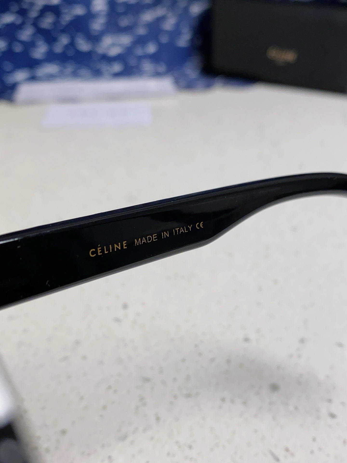CELINE TRIOMPHE SUNGLASSES 538534 IN BLACK ACETATE