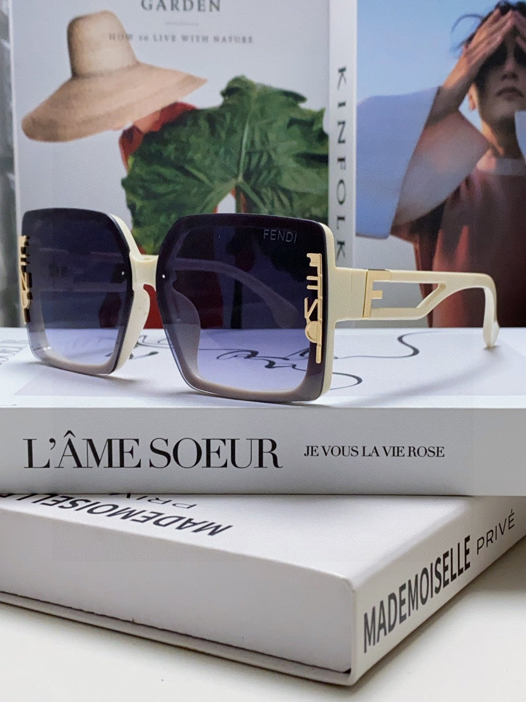 FENDI FF DIAMONDS SQUARE FRAME SUNGLASSES 575802 IN ACETATE