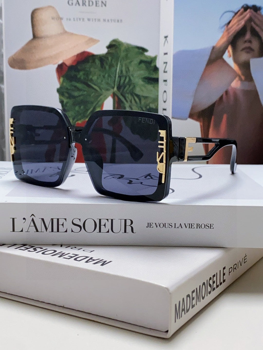 FENDI FF DIAMONDS SQUARE FRAME SUNGLASSES 575802 IN ACETATE