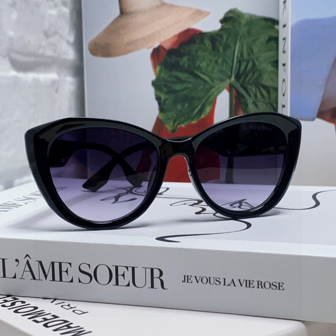 MIU MIU GLIMPSE SUNGLASSES 576816 IN BLACK ACETATE