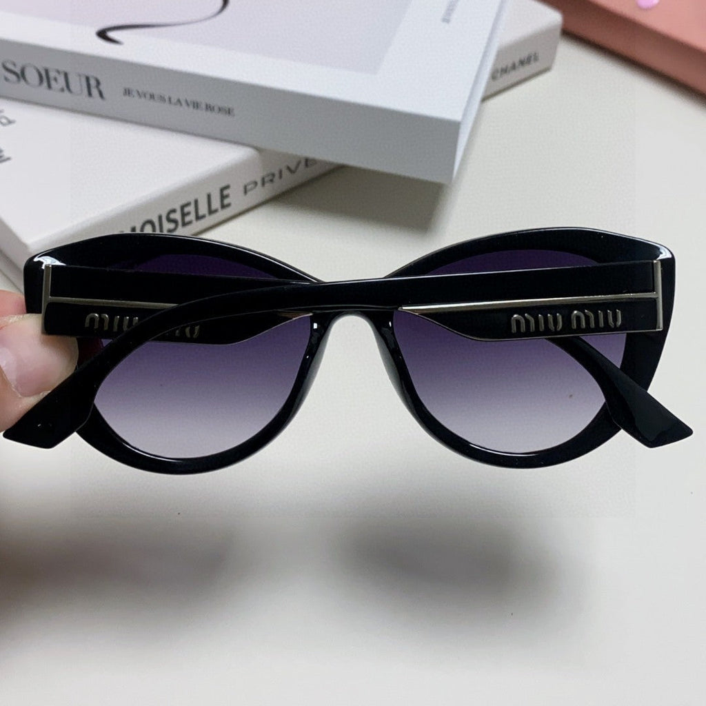 MIU MIU GLIMPSE SUNGLASSES 576816 IN BLACK ACETATE