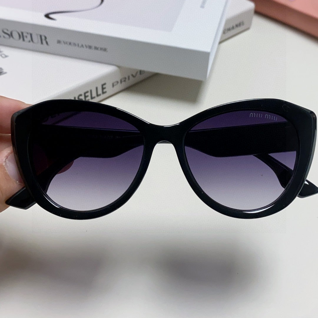 MIU MIU GLIMPSE SUNGLASSES 576816 IN BLACK ACETATE